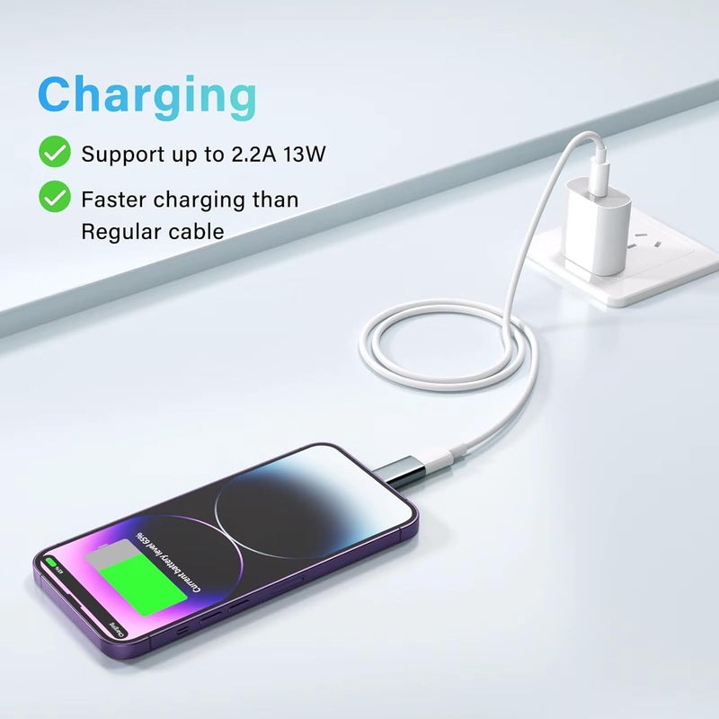 Thousover MFi Certified USB C Type C to Lightning Adapter （4 Pack） 1.8-2.2A 15W Fast Charging Support Data Sync,Lightning to USB Type C Cable Adapter for iPhone/iPad/for Airpods Not for Audio/OTG - Image 3